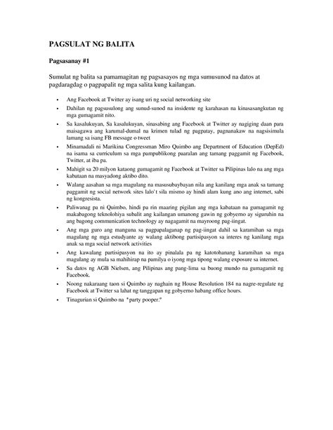 fact sheet for news writing elementary|News Writing (Pagsulat ng Balita) by Nic Guinto on Prezi.